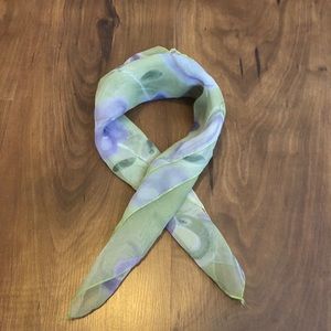 Floral Gauzy Bandana Handkerchief Scarf Neck